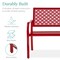 Best Choice Products Indoor Outdoor Steel Garden Bench w/ Geometric Backrest, Foot Levelers